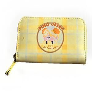Pop Mart Pino Jelly Wallet Yellow Plaid Kawaii Coin Purse